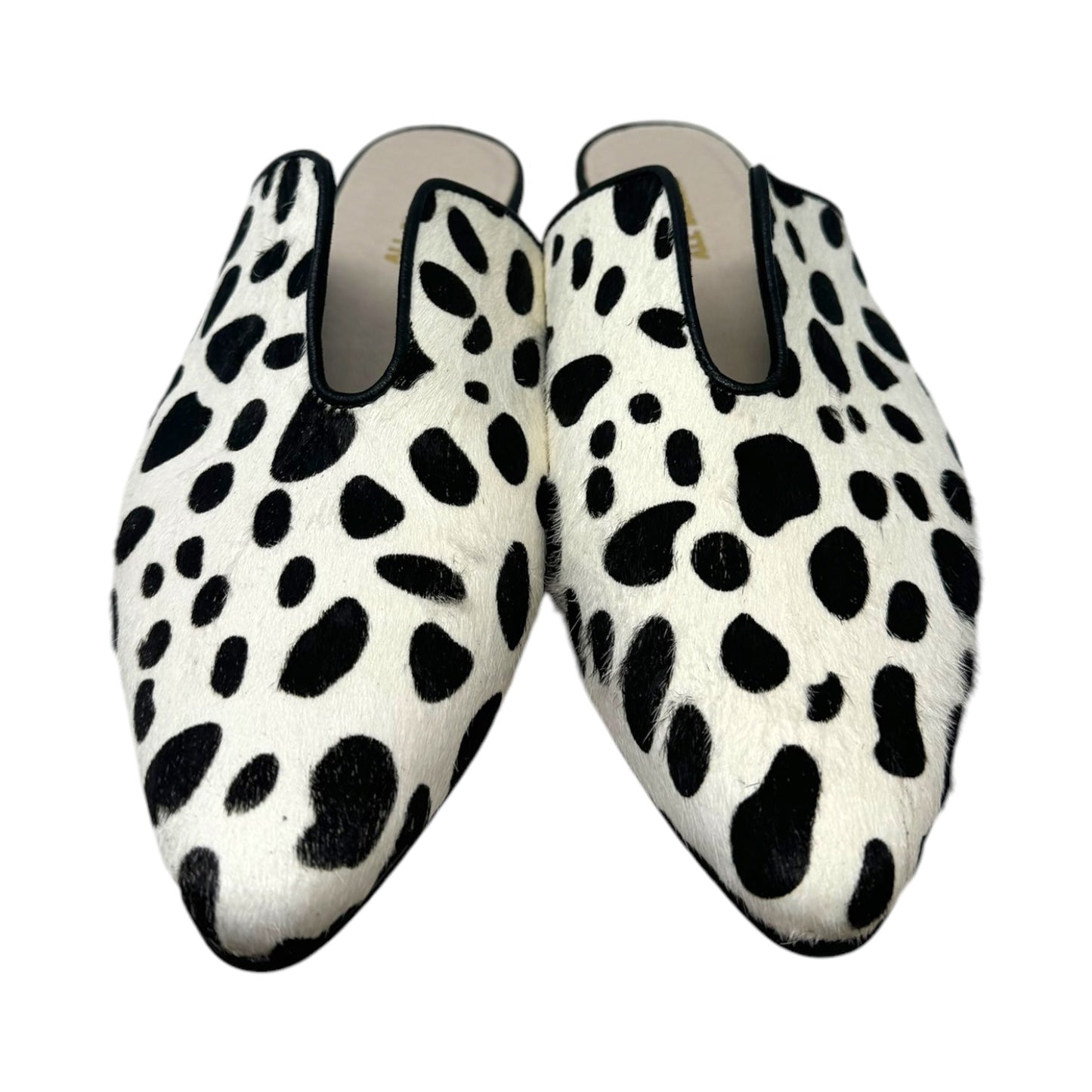 Cow Print Mules Shoes Flats By All Black In Animal Print, Size: 7