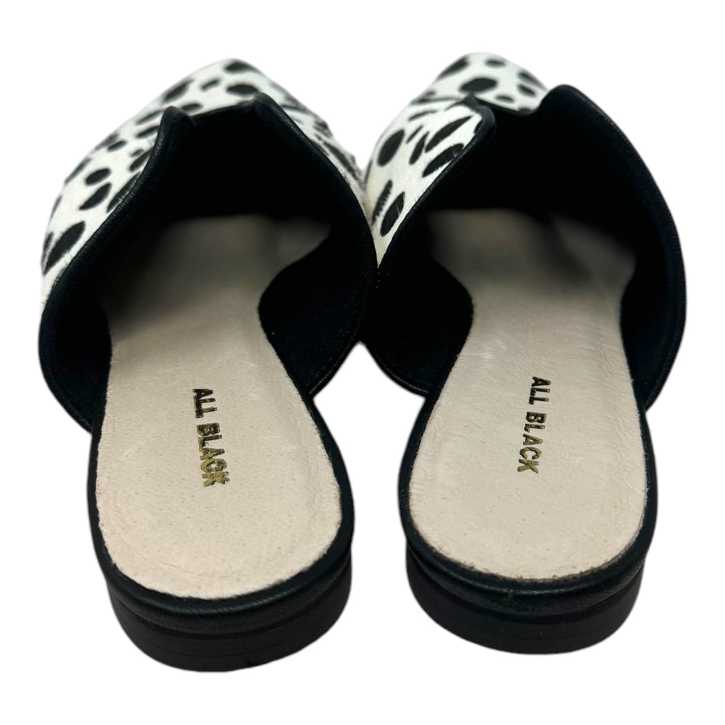 Cow Print Mules Shoes Flats By All Black In Animal Print, Size: 7