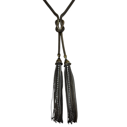 Long Knotted Rhinestone Tassel Necklace By Chico’s