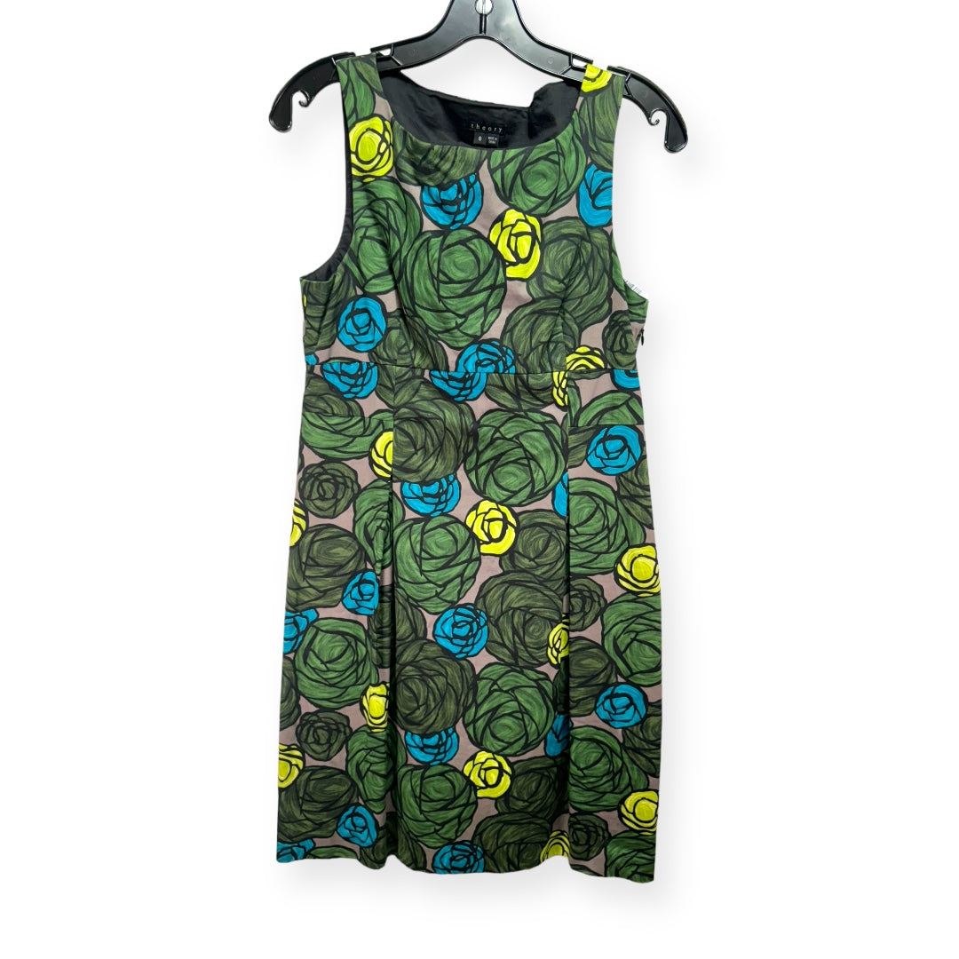 Seara Green Floral Print Sheath Dress Designer By Theory  Size: 8