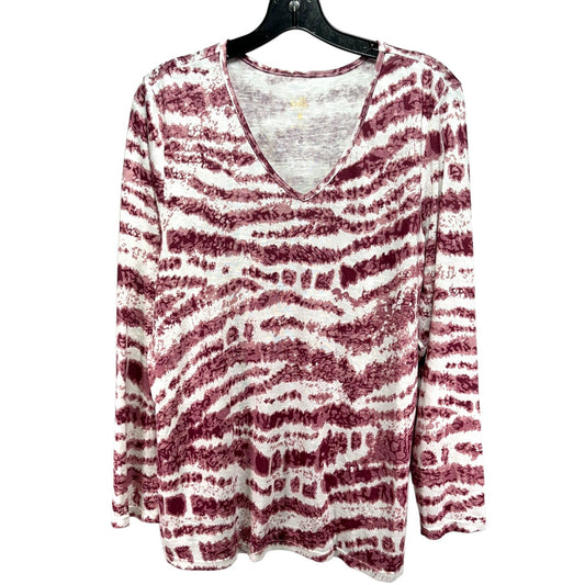 Batik Stripe Sweater Slub Top By Belle by Kim Gravel  Size: L