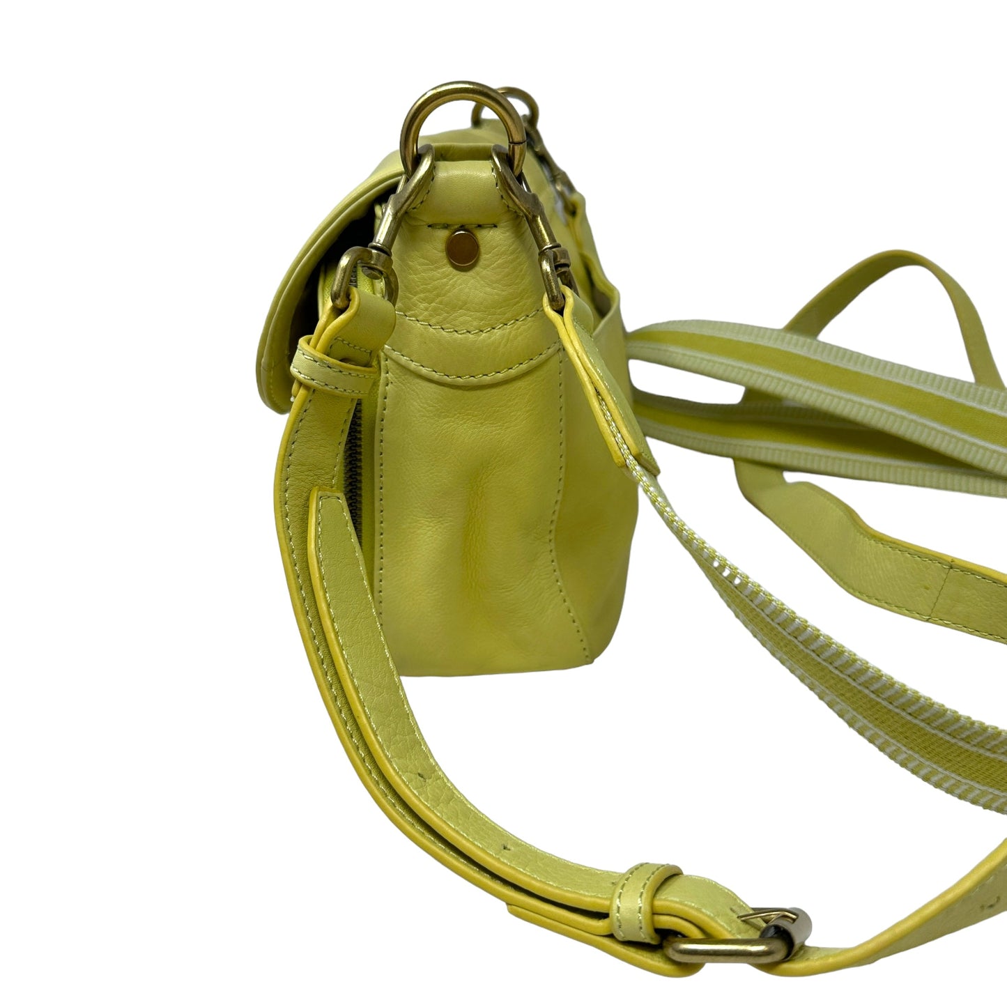Multifunctional Leather Crossbody With 2 Straps - Citrus Smooth By American Leather Company   Size: Medium