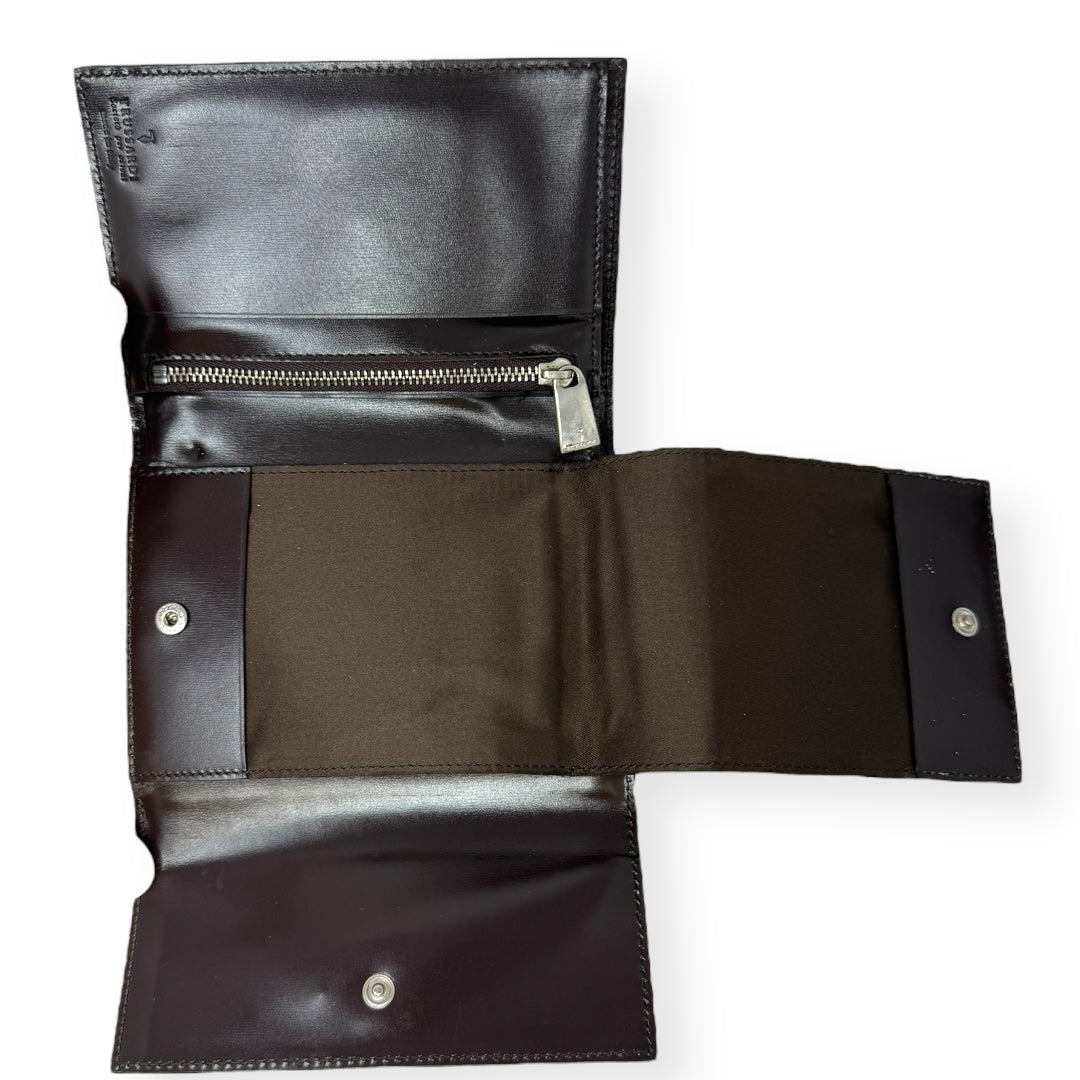 Leather Trifold Small Wallet Designer By Trussardi  Size: Medium