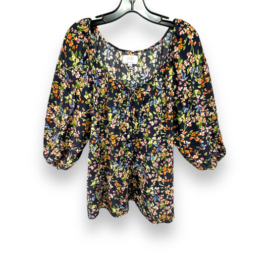 Rocco Peasant Top Long Sleeve Designer By Jade Collection By Johnny Was In Floral Print, Size: M