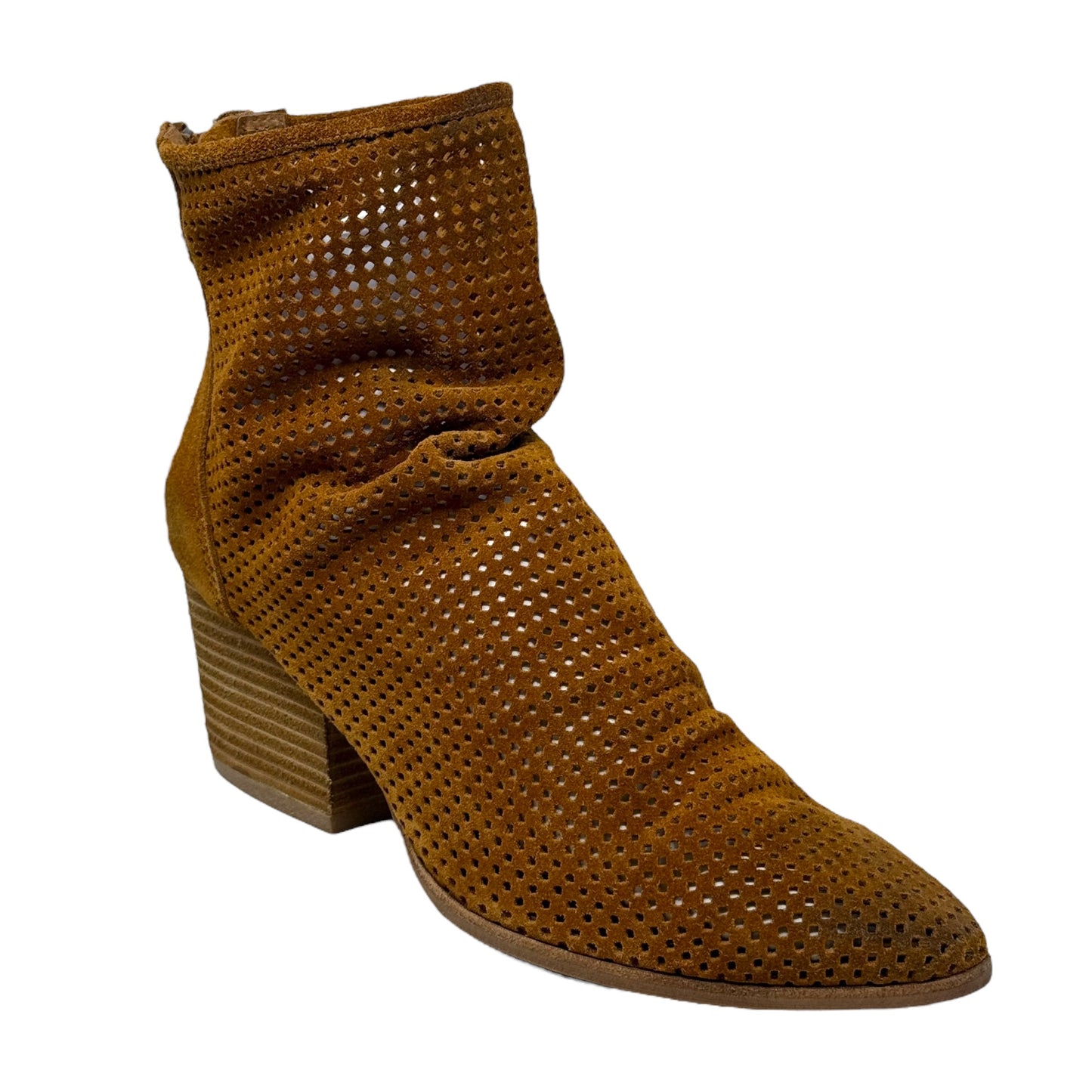 Jenelle Suede Perforated Bootie By Jeffery Campbell In Brown, Size: 9