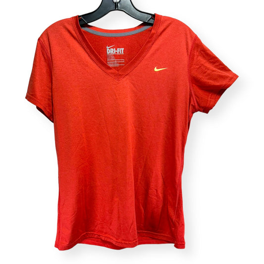 Orange Athletic Top Short Sleeve Nike Apparel, Size L