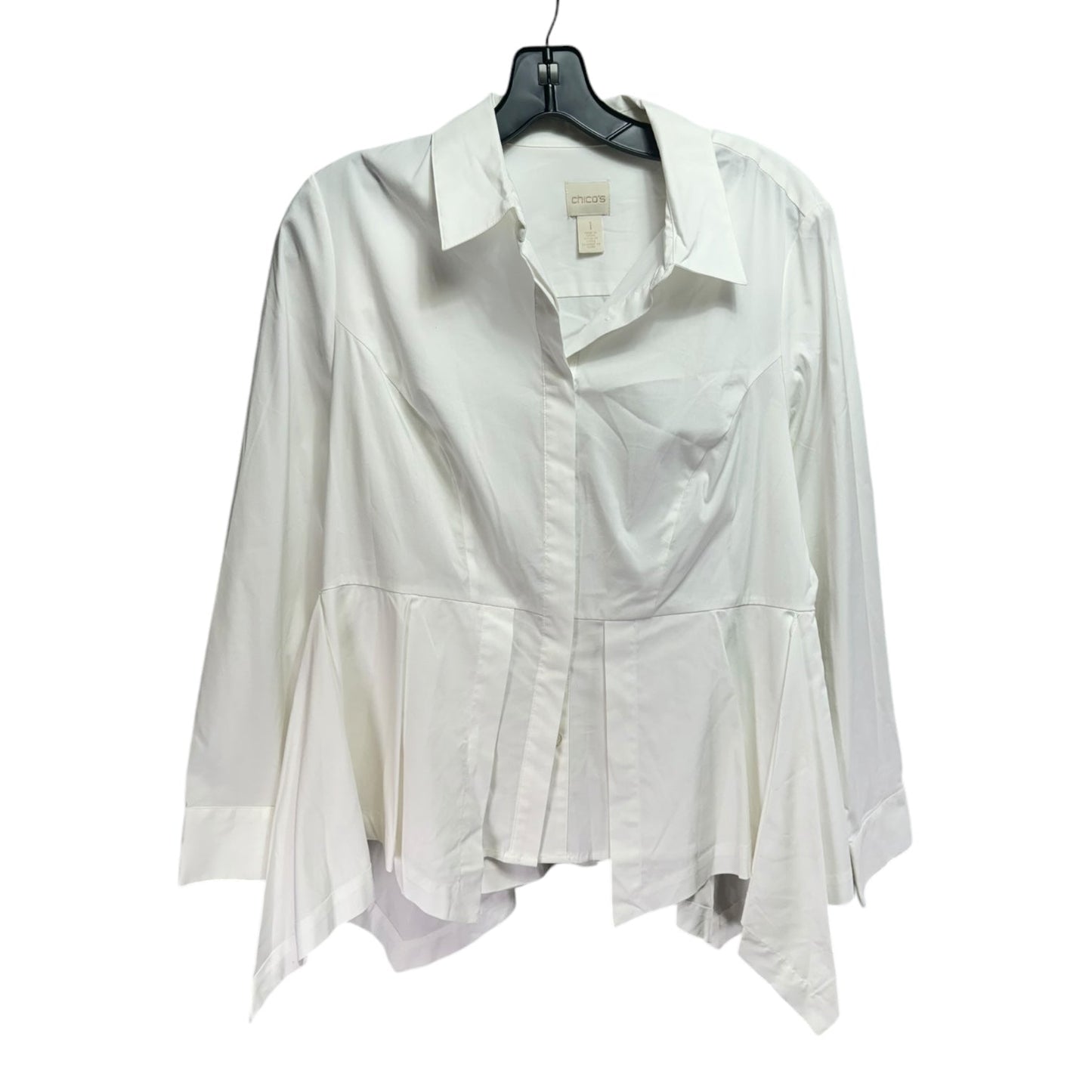 Top Long Sleeve By Chicos In White, Size: M