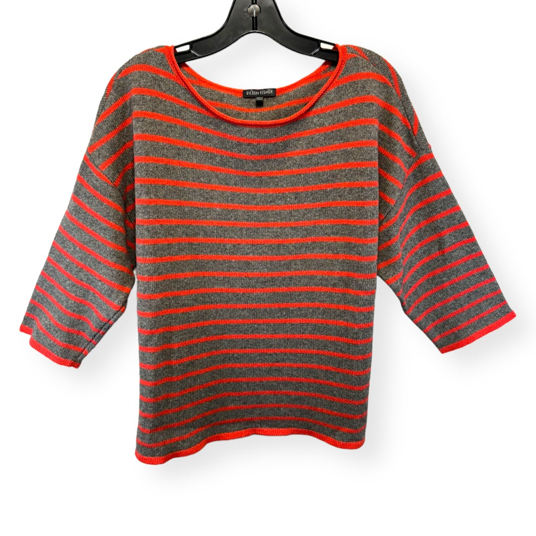 Striped Pattern Sweater Designer Eileen Fisher, Size M