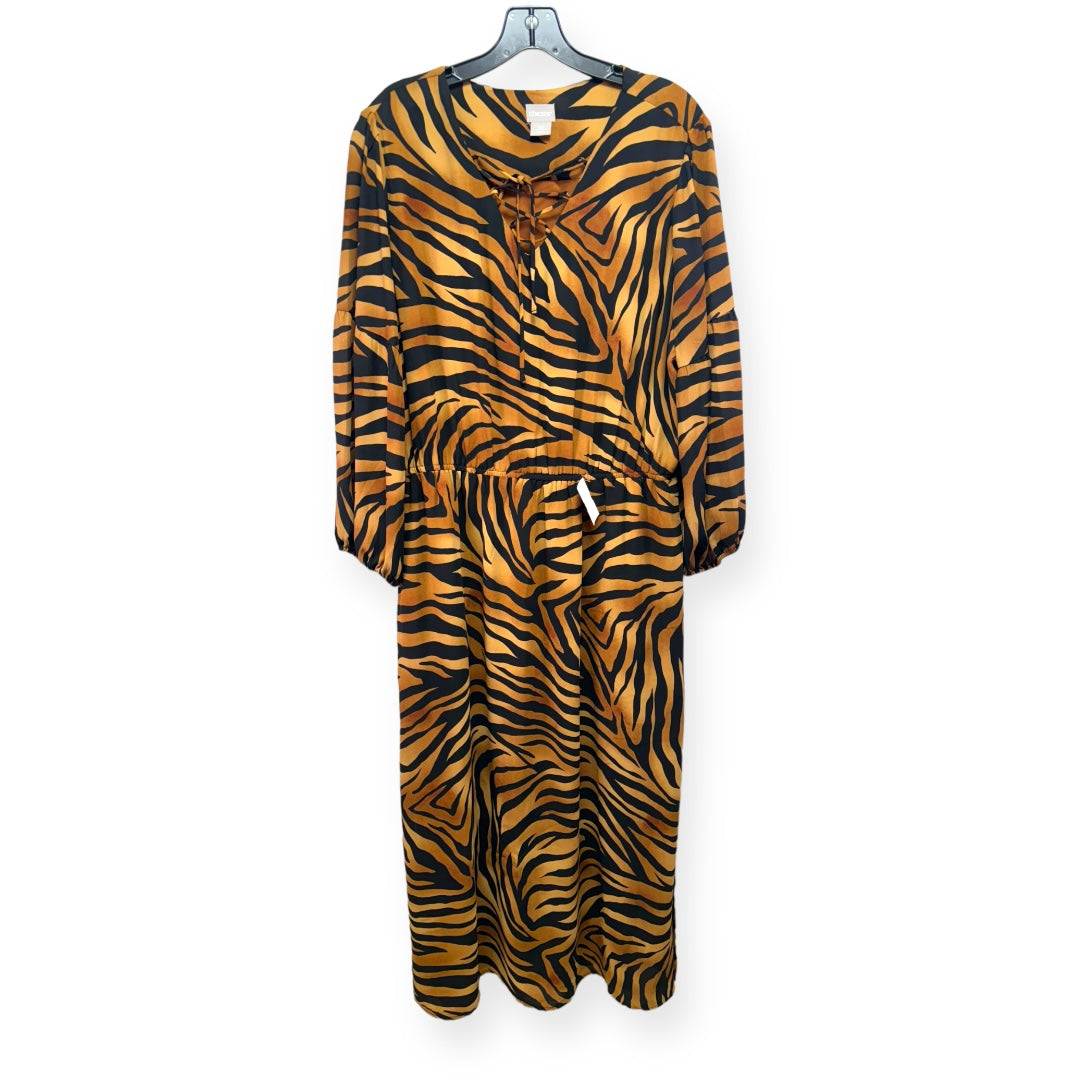 Zebra Print Dress Casual Maxi Chicos, Size 18