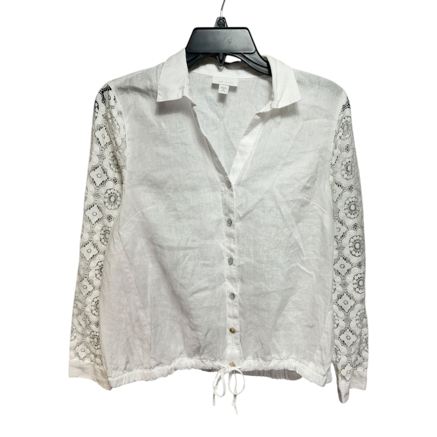 Linen Top Long Sleeve By J. Jill In White, Size: Xs