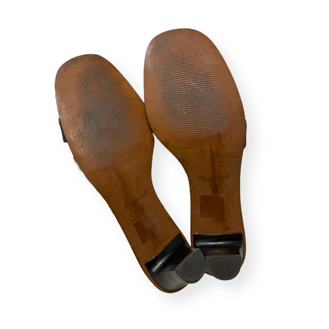 Brown Sandals Heels Kitten Madewell, Size 9
