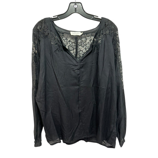 Lace Top Long Sleeve By Velvet In Black, Size: M