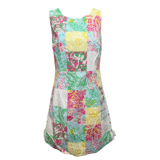 Delia Shift Dress in Multi State Patch 2  Multi-colored Dress Designer Lilly Pulitzer, Size 4