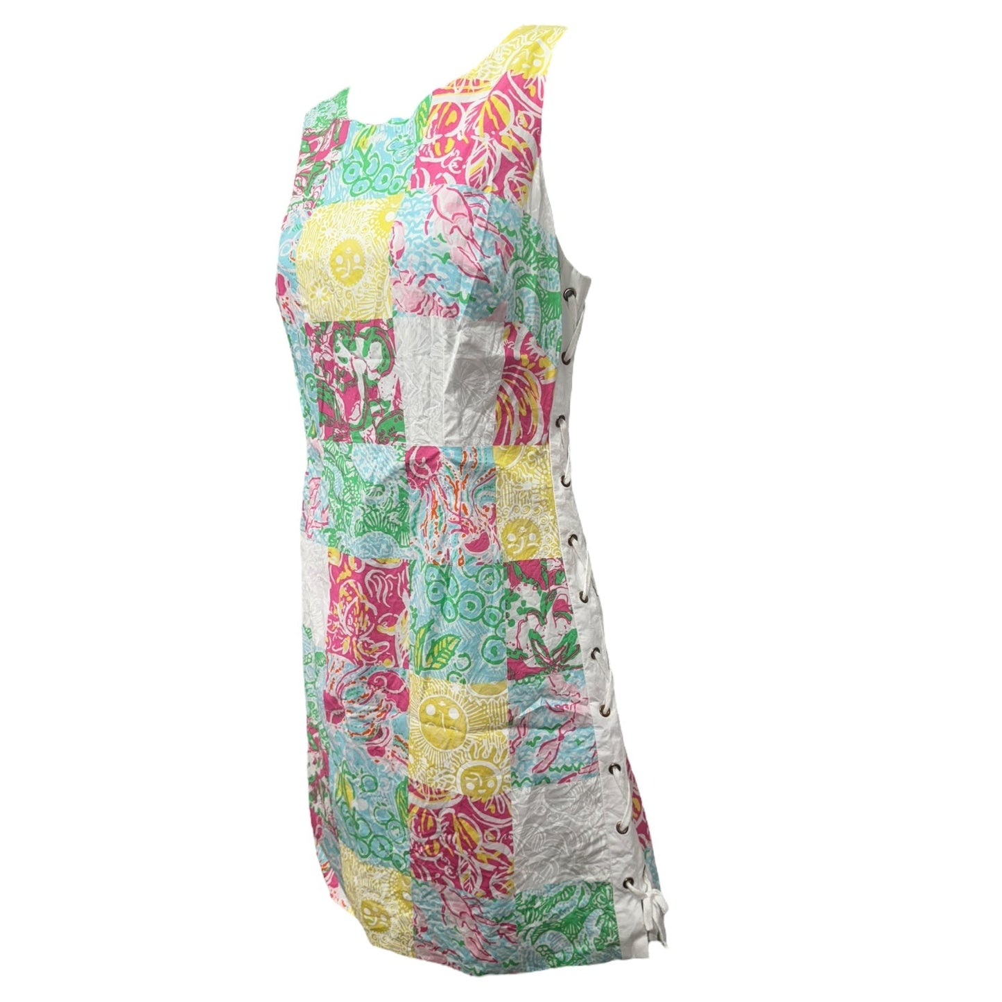 Delia Shift Dress in Multi State Patch 2  Multi-colored Dress Designer Lilly Pulitzer, Size 4