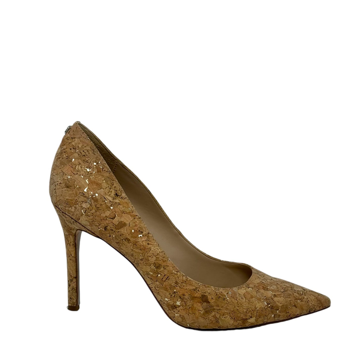 Hazel Pointed Toe Stiletto Pumps By Sam Edelman In Natural/Gold Metallic Fleck Cork, Size: 8.5