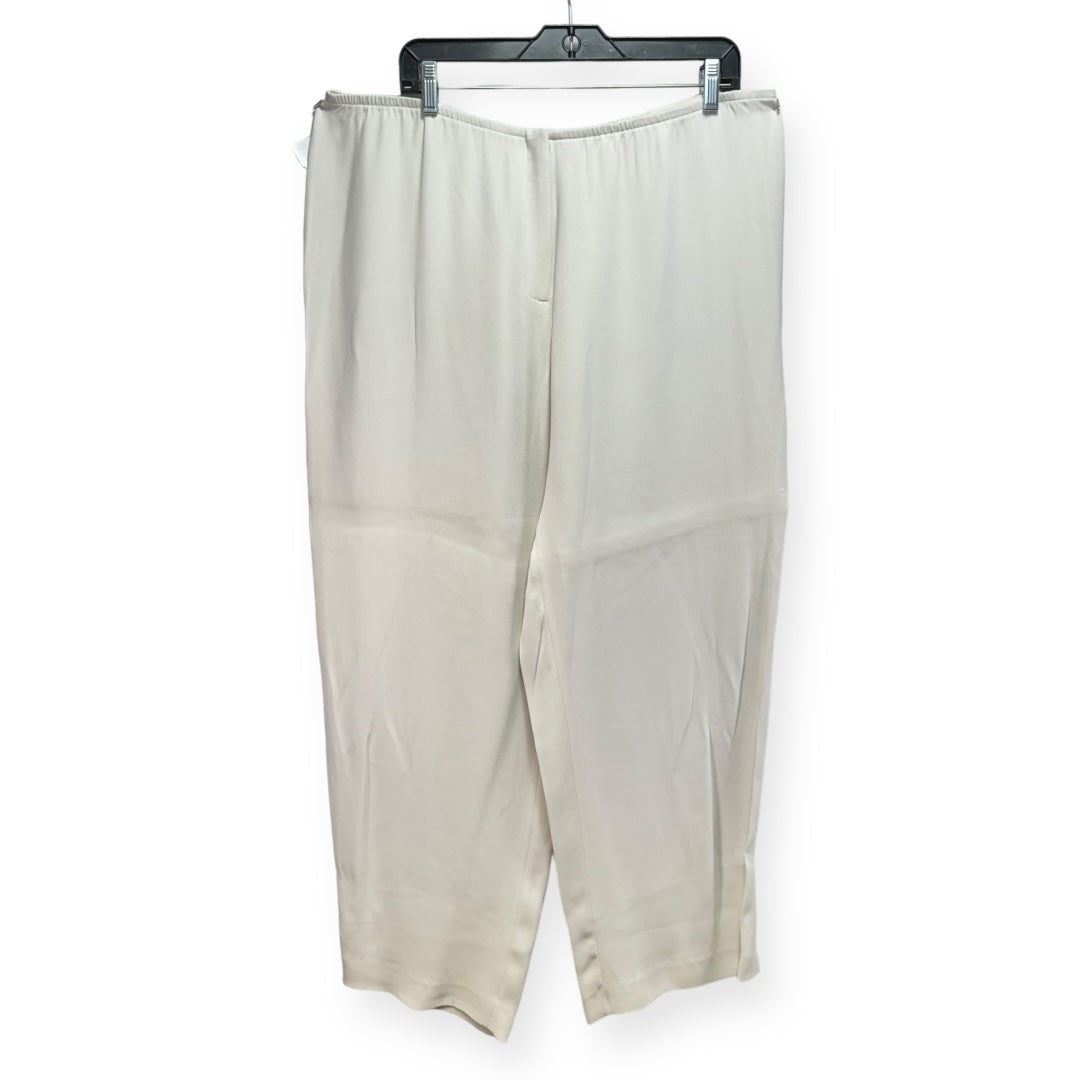 Silk White Pants Designer Eileen Fisher, Size Xl
