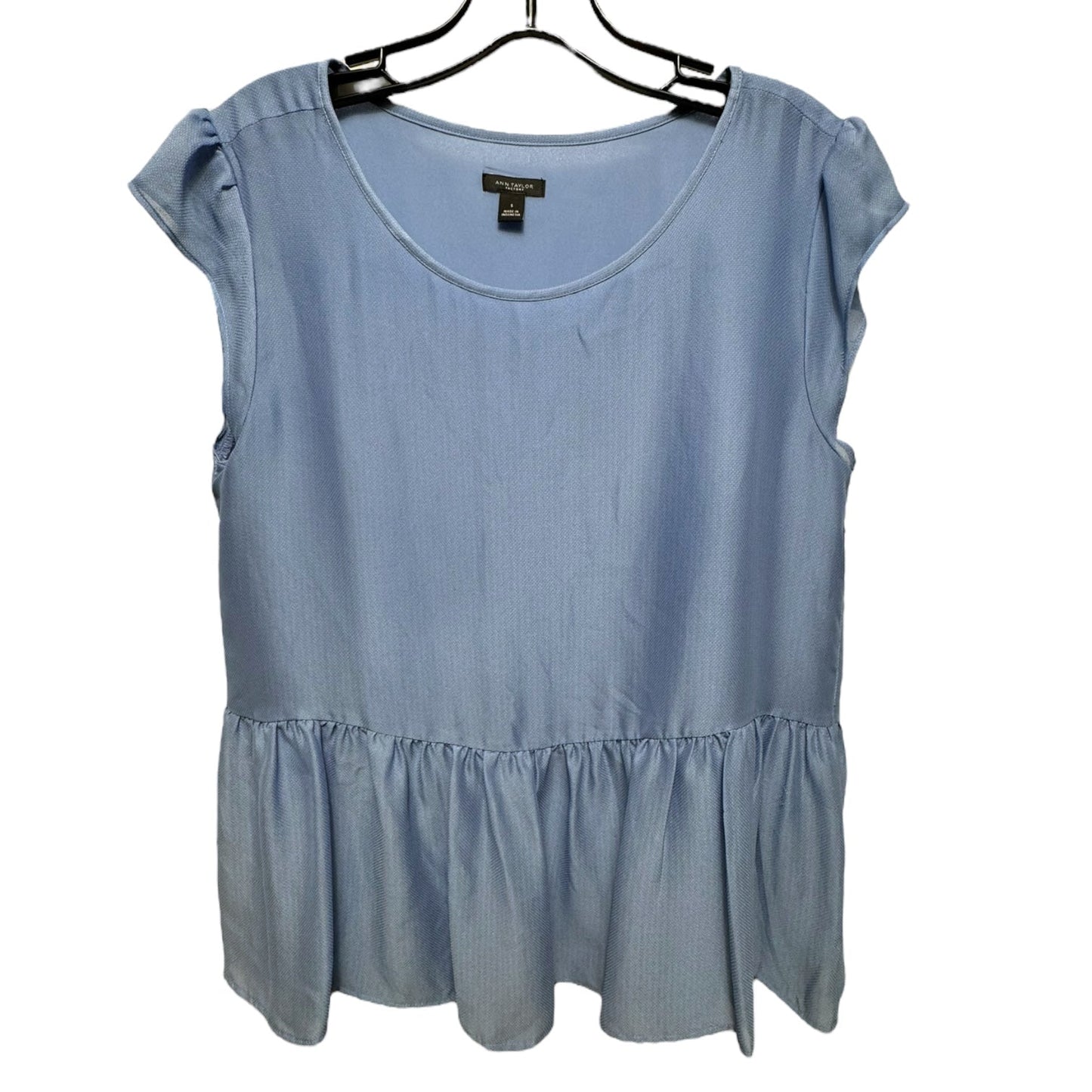 Top Short Sleeve By Ann Taylor In Blue, Size: S