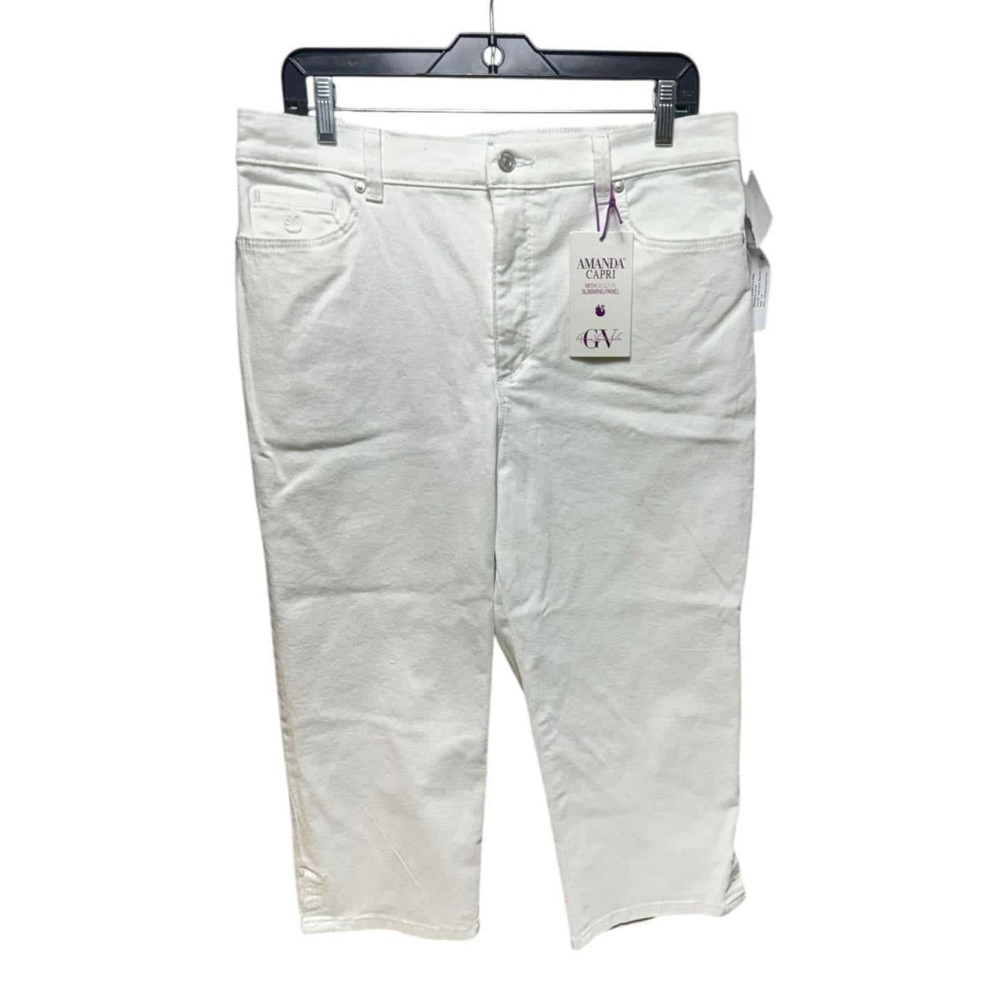 Capris By Gloria Vanderbilt In White, Size: 14