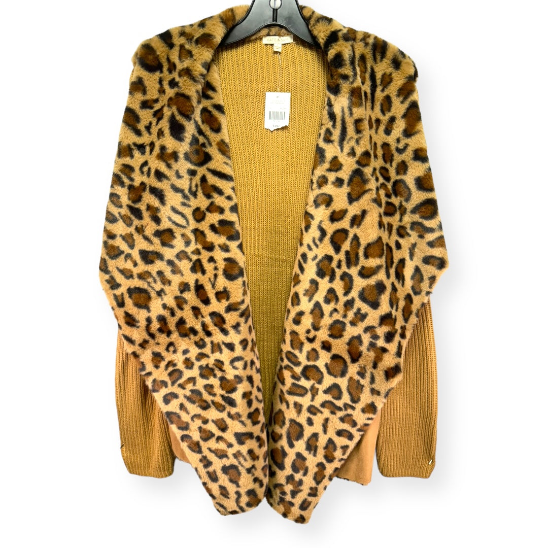 Animal Print Cardigan Sweater Kate & Sam, Size L