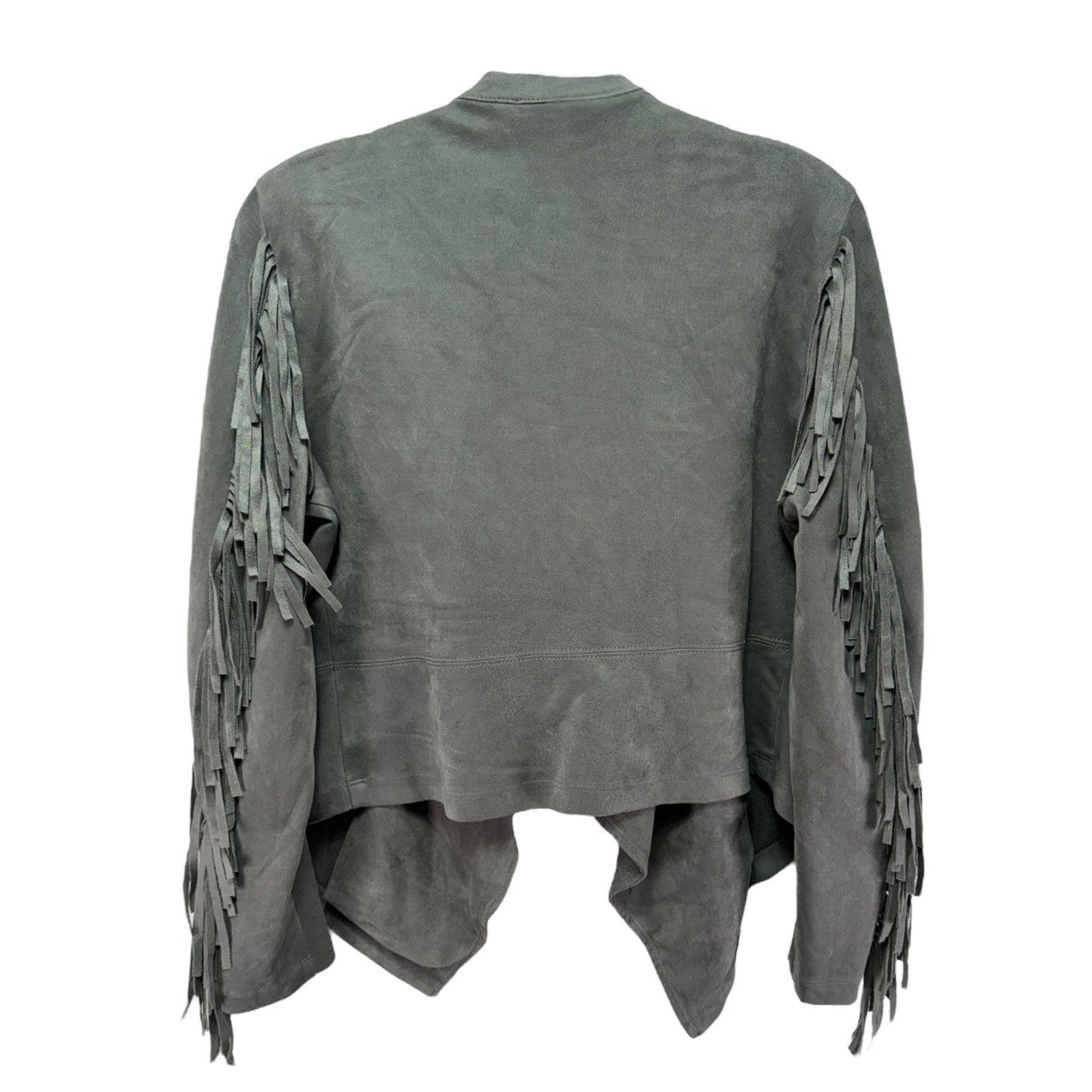 Fringe Sleeve Jacket By Karen Kane In Grey, Size: M