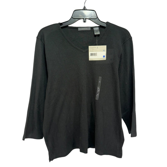 Top 3/4 Sleeve By Liz Claiborne In Black, Size: Xl