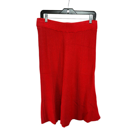 Knit Skirt Midi By Ann Taylor In Red, Size: M