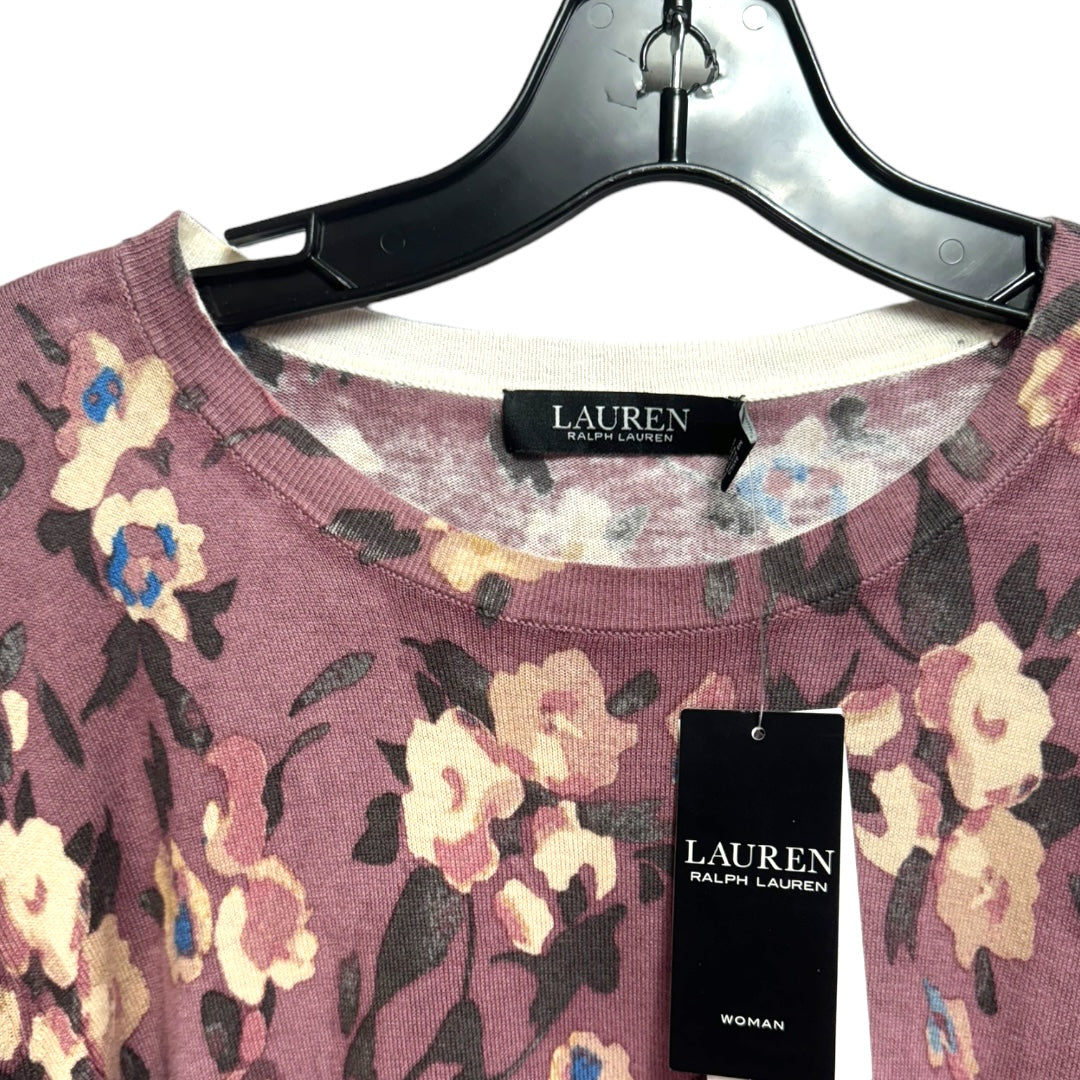 Sweater By Lauren By Ralph Lauren In Floral Print, Size: 1x