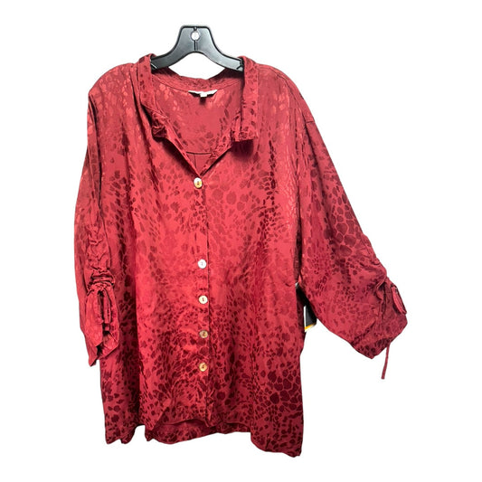 Top Long Sleeve By John Mark In Red, Size: 3x