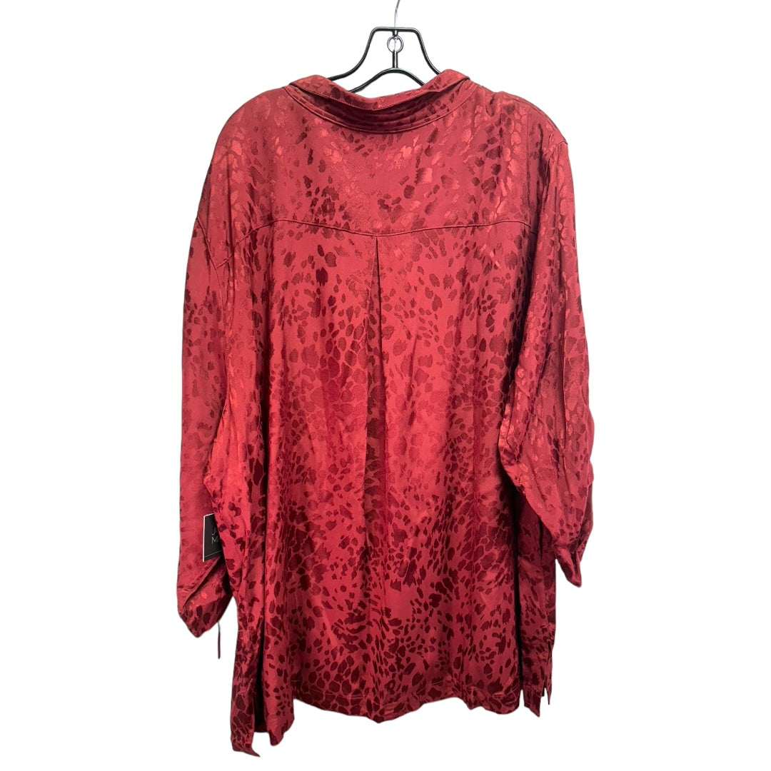 Top Long Sleeve By John Mark In Red, Size: 3x