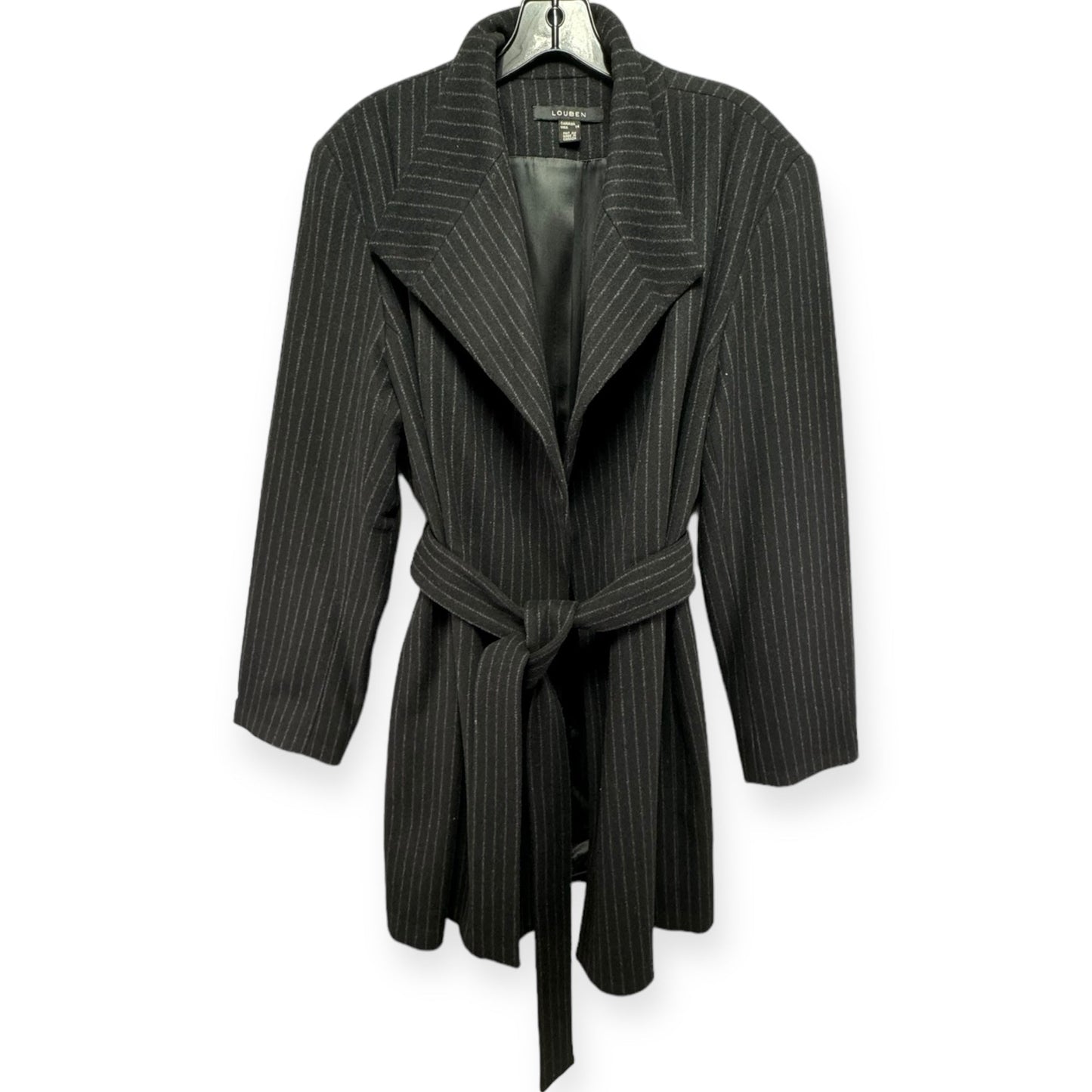 Coat Wool By Louben In Striped Pattern, Size: 14