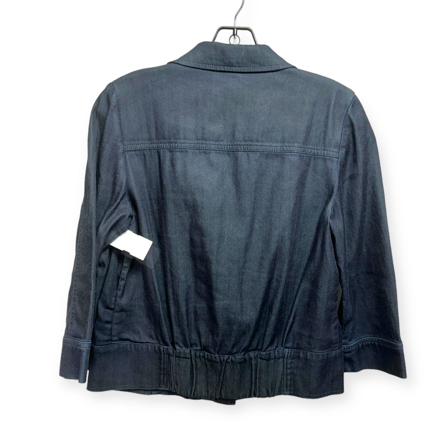 Jacket Moto By Chicos In Blue Denim, Size: M