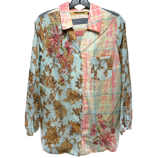 Descansa Floral Embroidered Beaded Patchwork Blouse By Soft Surroundings In Multi-colored, Size: S