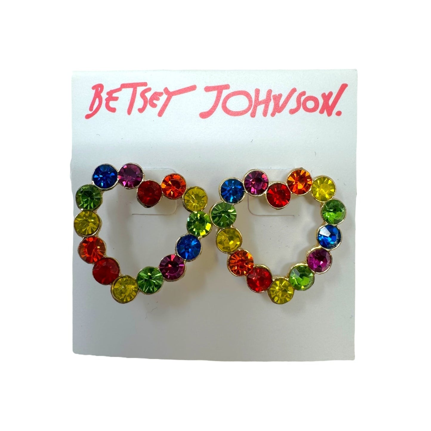 Crystal Heart Earrings By Betsey Johnson