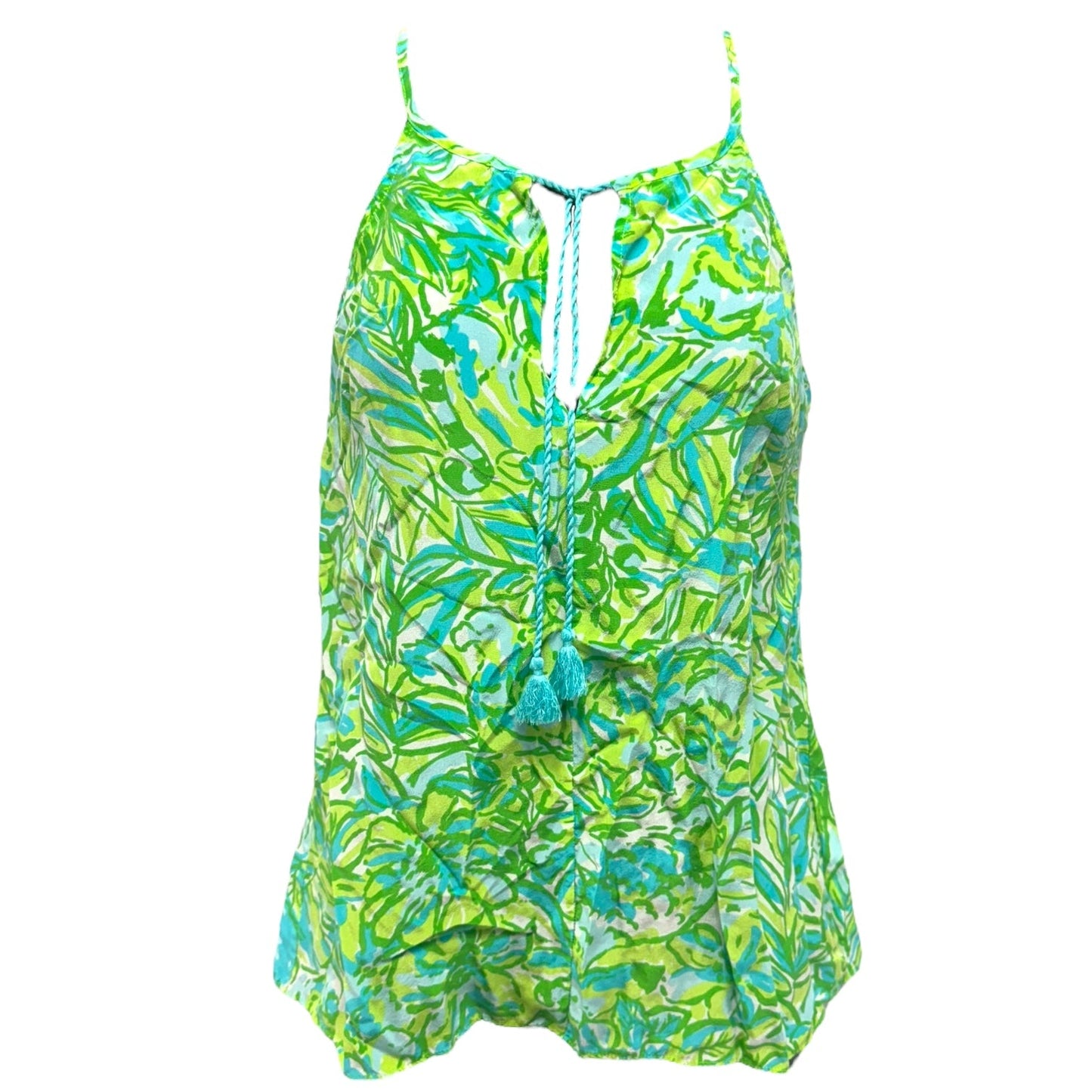 Silk Finn Top By Lilly Pulitzer In Fresh Citrus Green Parrot, Size: XS