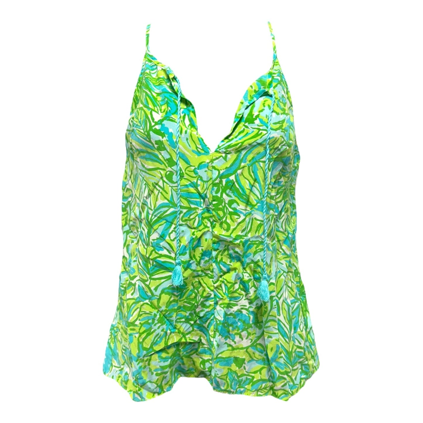 Silk Finn Top By Lilly Pulitzer In Fresh Citrus Green Parrot, Size: XS