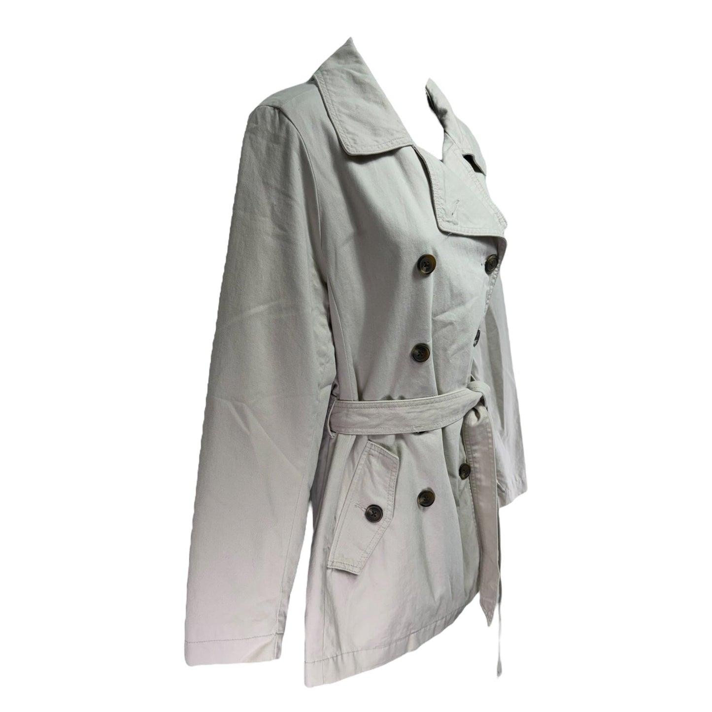 Short Trench Coat By Gap In Beige, Size: S