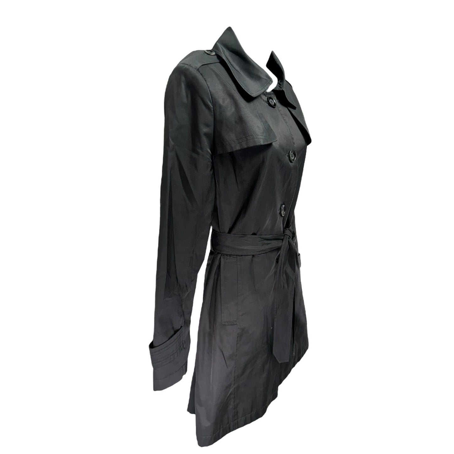 Coat Raincoat By Via Spiga In Black, Size: M