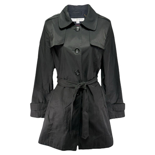 Coat Raincoat By Via Spiga In Black, Size: M