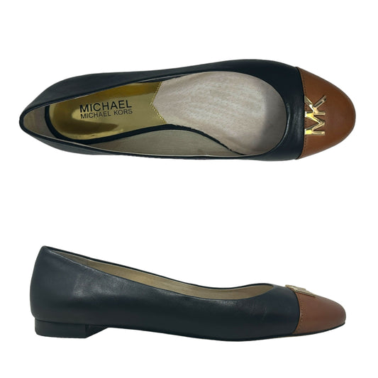 Hayley Ballet Flats By Michael By Michael Kors In Black & Tan, Size: 8.5