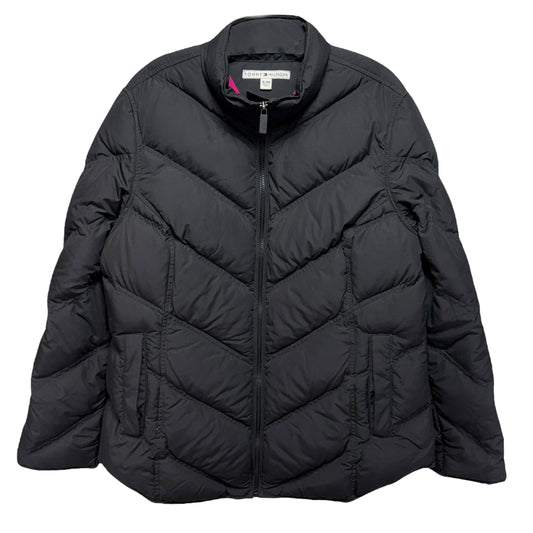 Down Chevron Quilted Puffer JacketBy Tommy Hilfiger In Black, Size: Xl