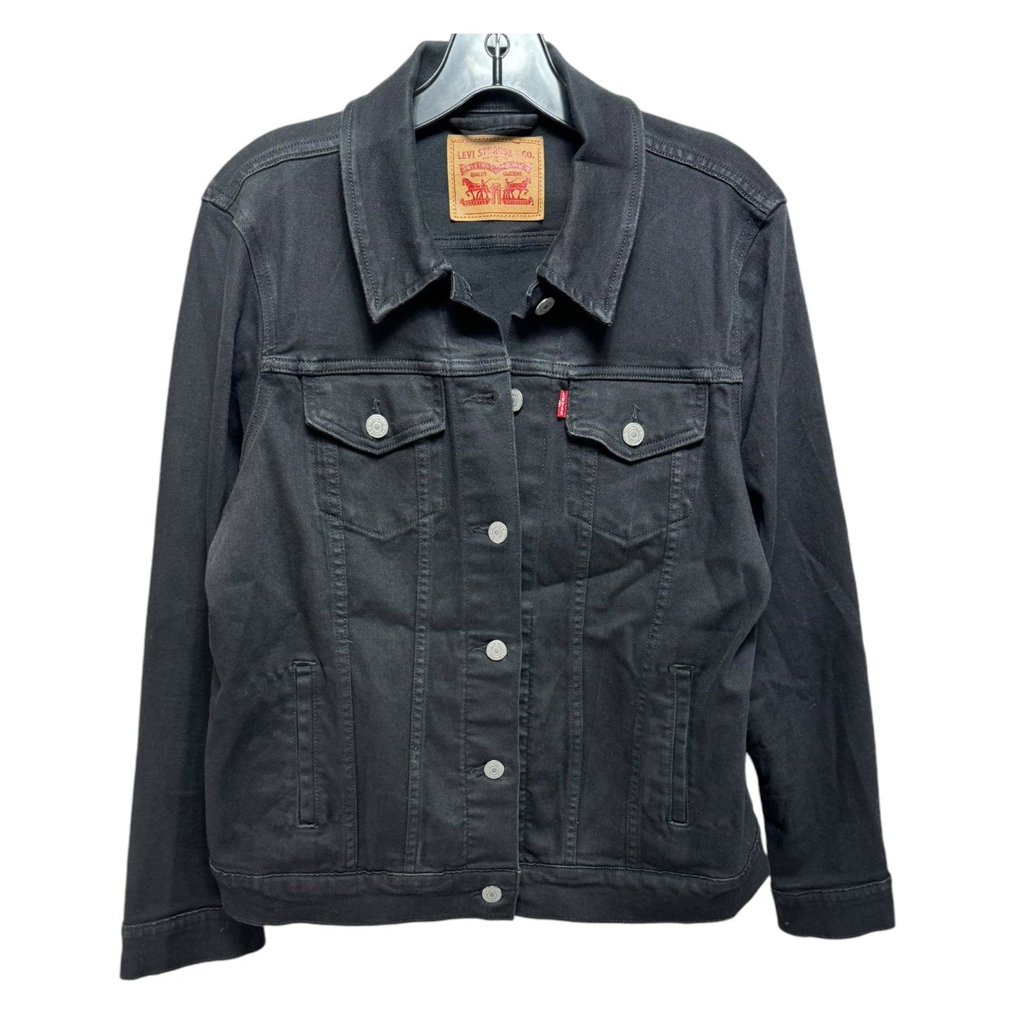 Jacket Denim By Levis In Black, Size: L