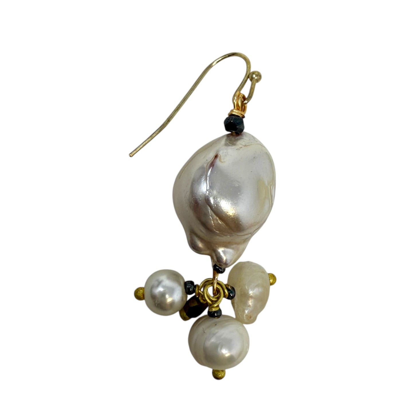 Faux Baroque Pearl Dangle Earrings  By Unbranded