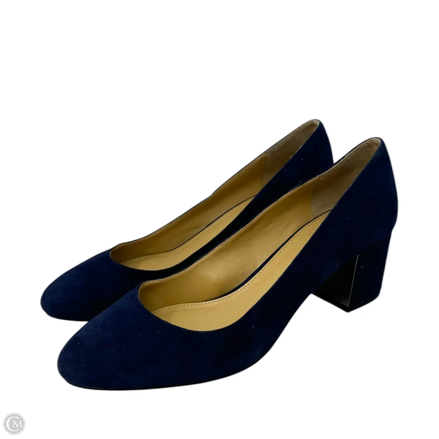 Isa Block Heels By Talbots In Navy Suede, Size: 9