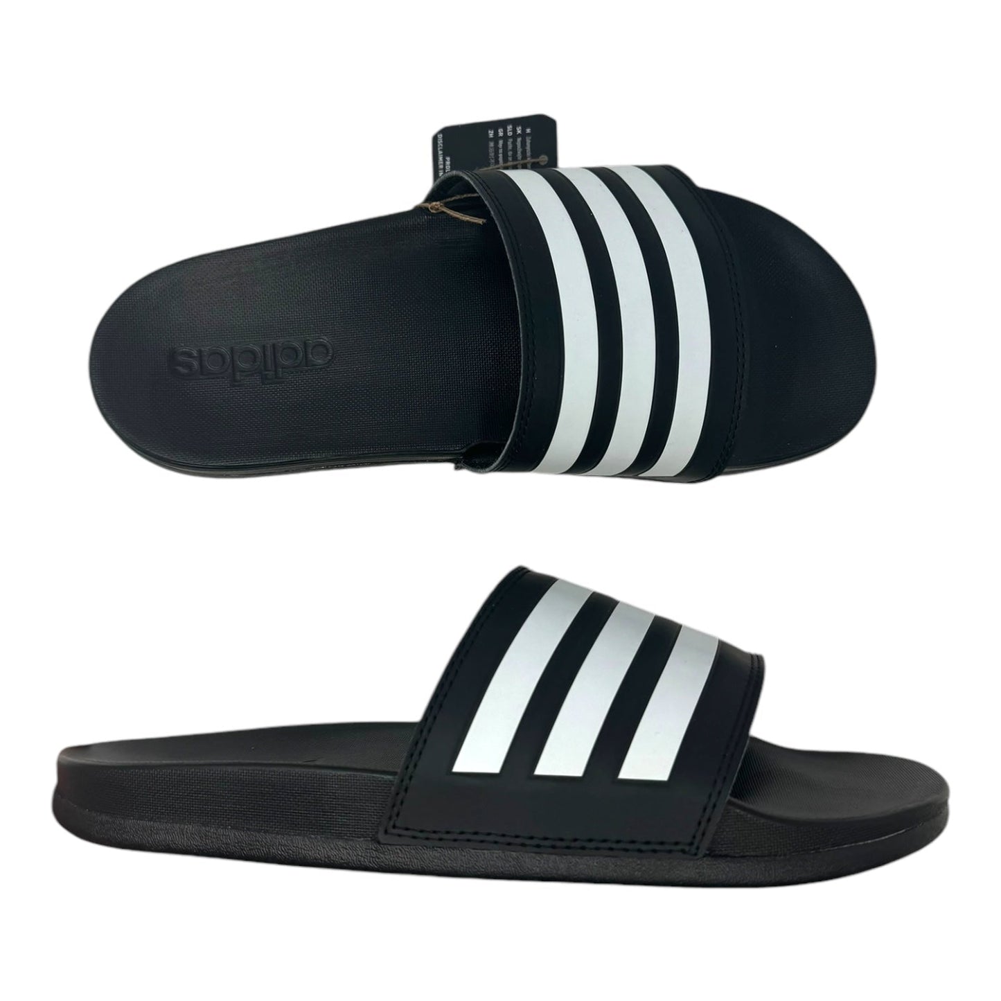 Adilette Comfort Sandals Flats By Adidas In Striped Pattern, Size: 7