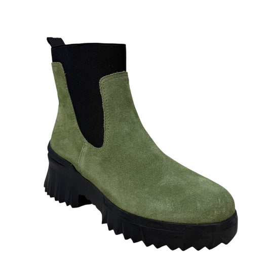 Denali Water Resistant Suede Lug Sole Platform Chelsea Boots By Nurture By Lamaze In Green, Size: 7.5