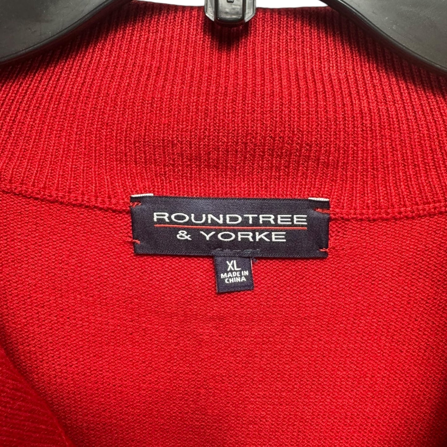 Men’s Quarter Zip Sweater By Roundtree & Yorke In Red, Size: Xl