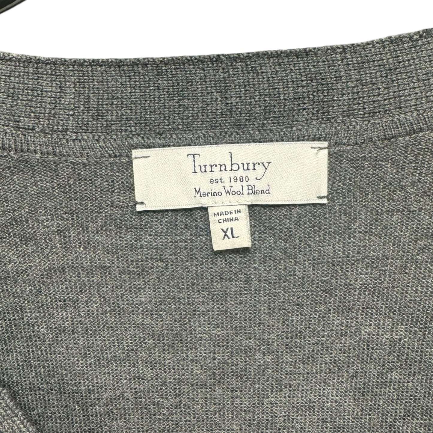 Men’s Sweater Cardigan By Turnbury In Blue & Grey, Size: Xl