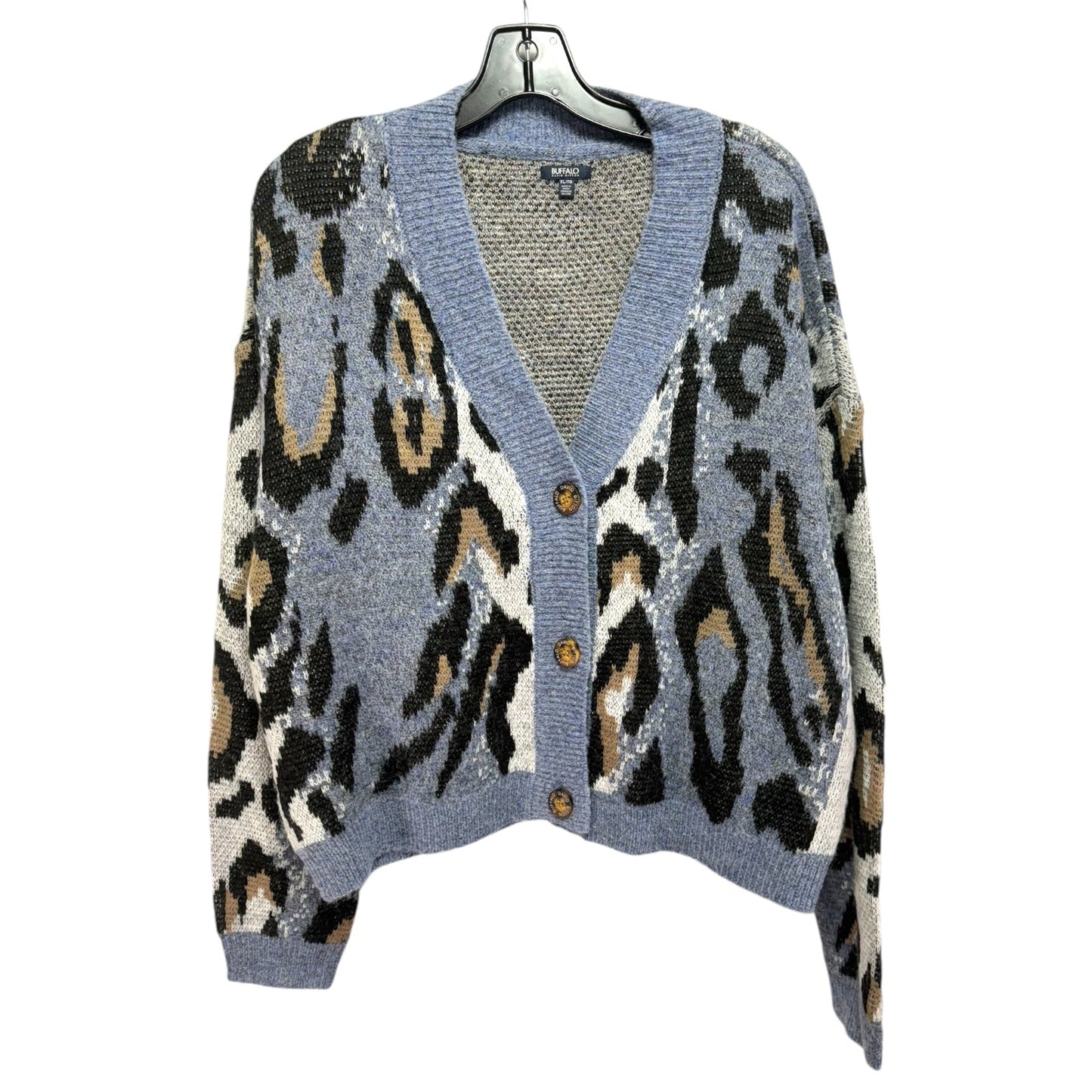 Annika V-Neck Cardigan By Buffalo David Bitton In Leopard Print, Size: XL