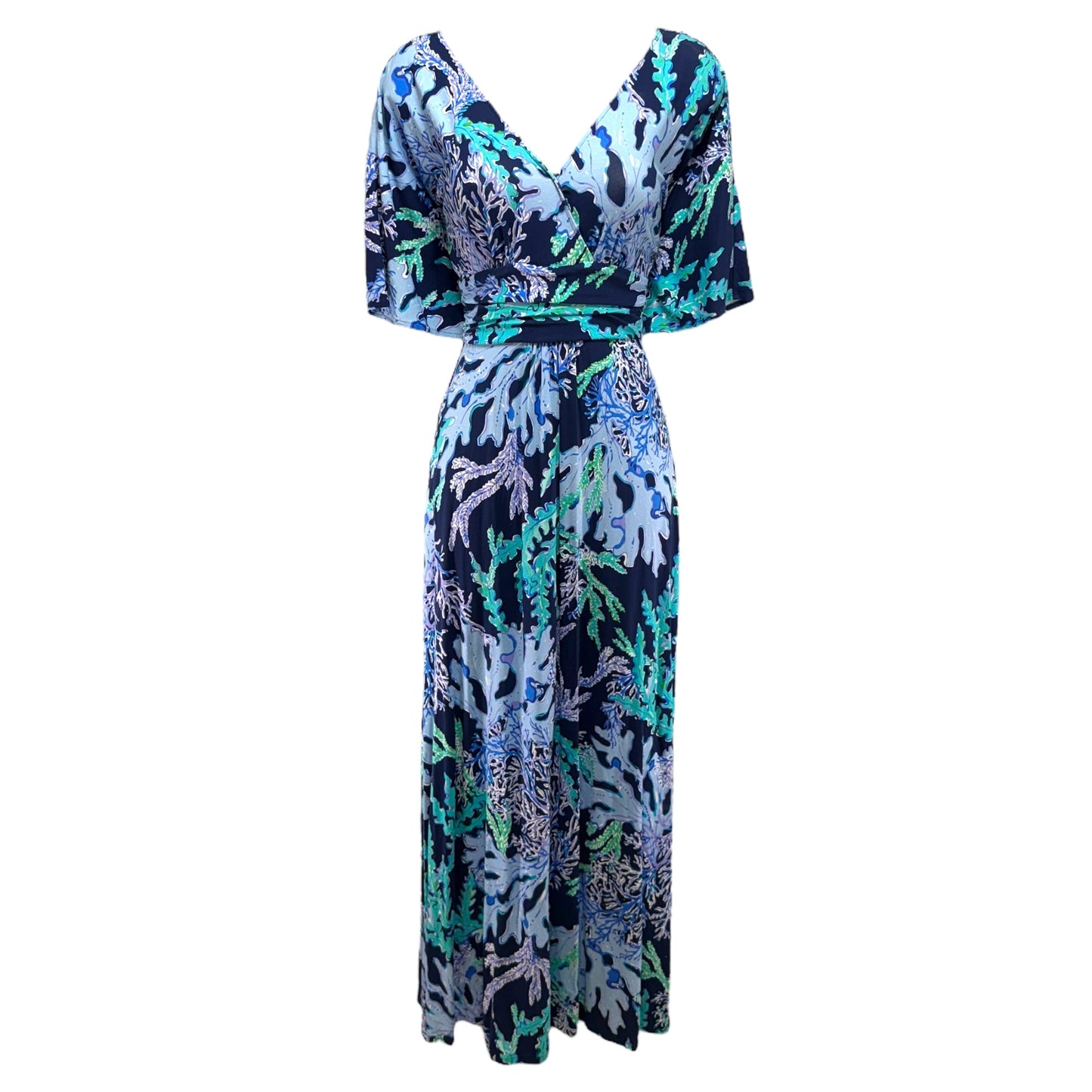 Parigi Maxi Dress Designer By Lilly Pulitzer In Deep Indigo Swish & Sway, Size: XXS