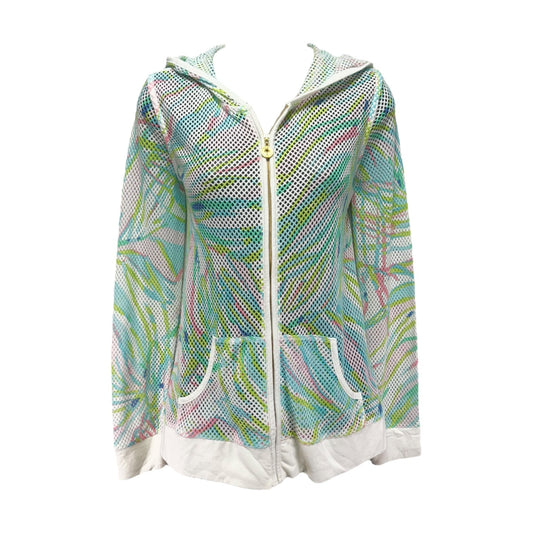 Vintage Mesh Zip Up Hoodie Designer By Lilly Pulitzer In Multi-colored, Size: S